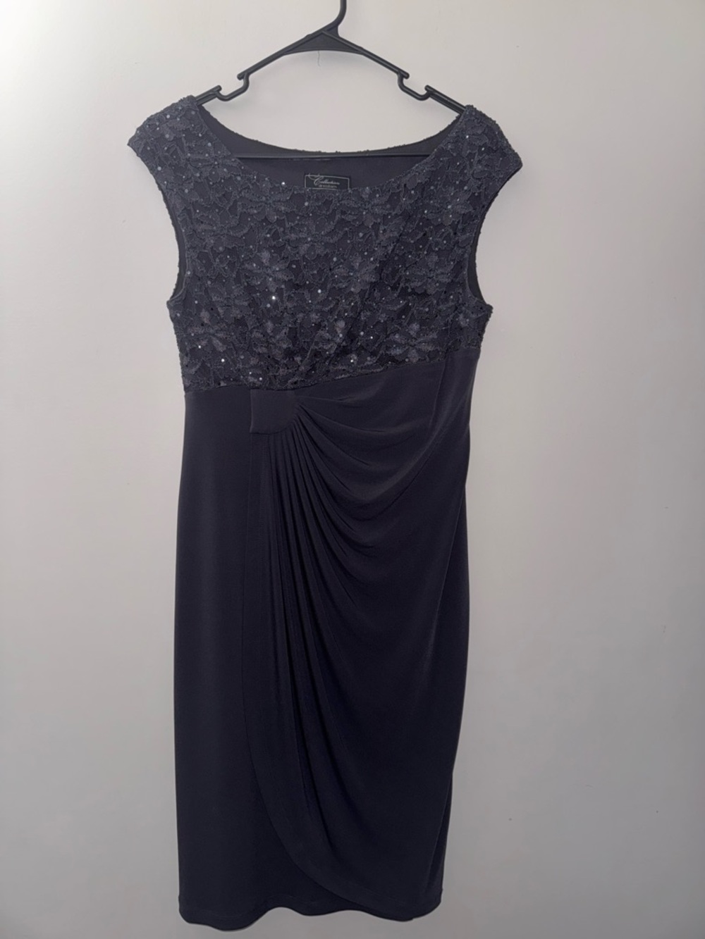 Black Lace Bodice Evening Dress